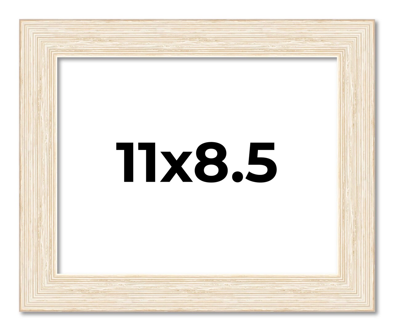 11x8.5 Wide Barnwood Picture Frame with UV-Resistant Acrylic & Acid Free Backing, Available in 6 Paint Finishes - Grey, Brown, White, and Black